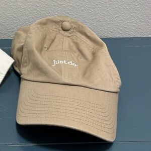 Tan Baseball Cap with Embroidered Logo